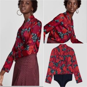 Small Red Floral Zara Bodysuit